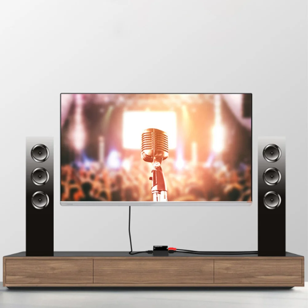 

Digital To Analog Audio Converter Black Compact Spdif Stereo Output Optical Coaxial Input Lossless Transmission Easy