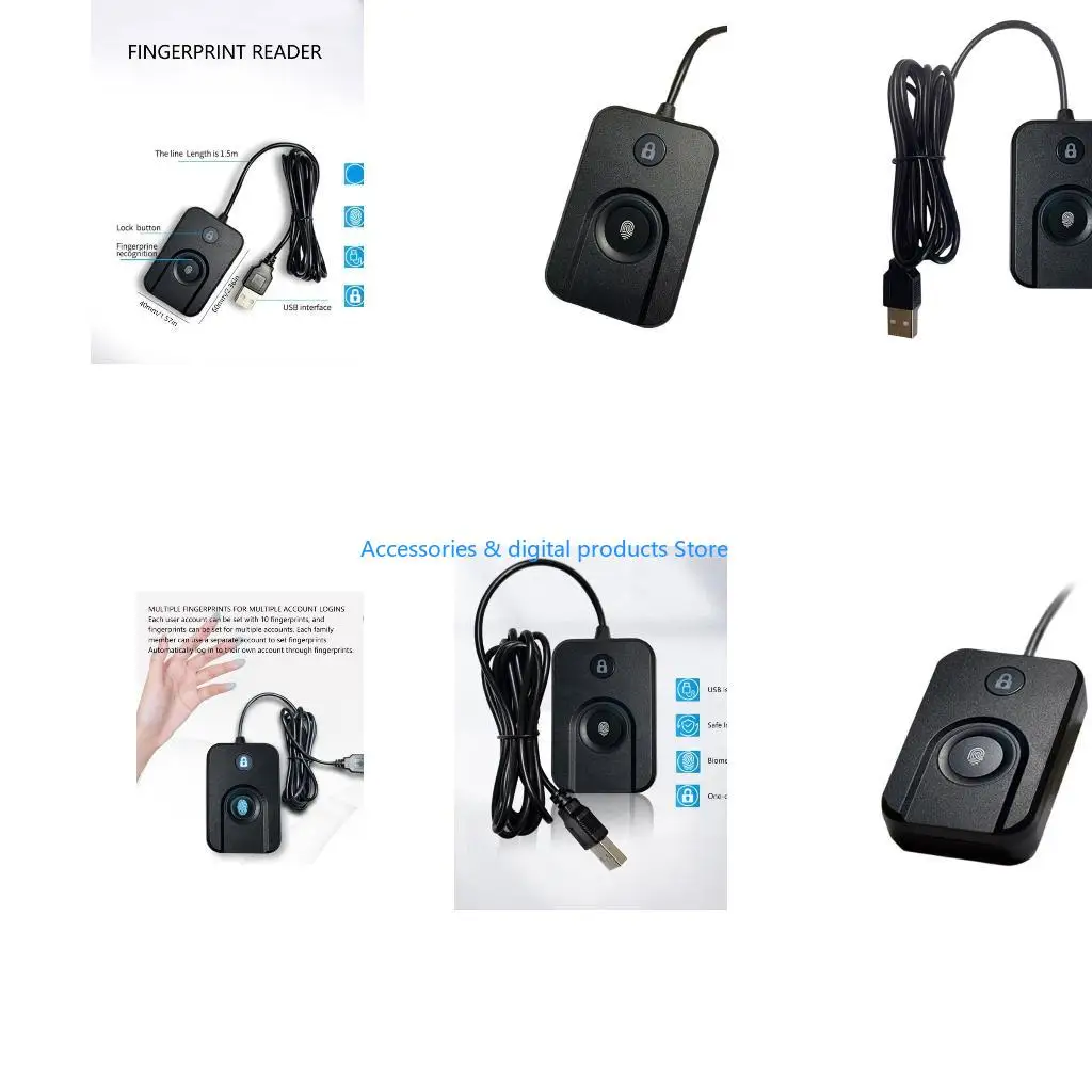 77JD Biometric Fingerprints Scanners For PC Multiple User Login Hello Plugs And Play ABS Material USB Security Device