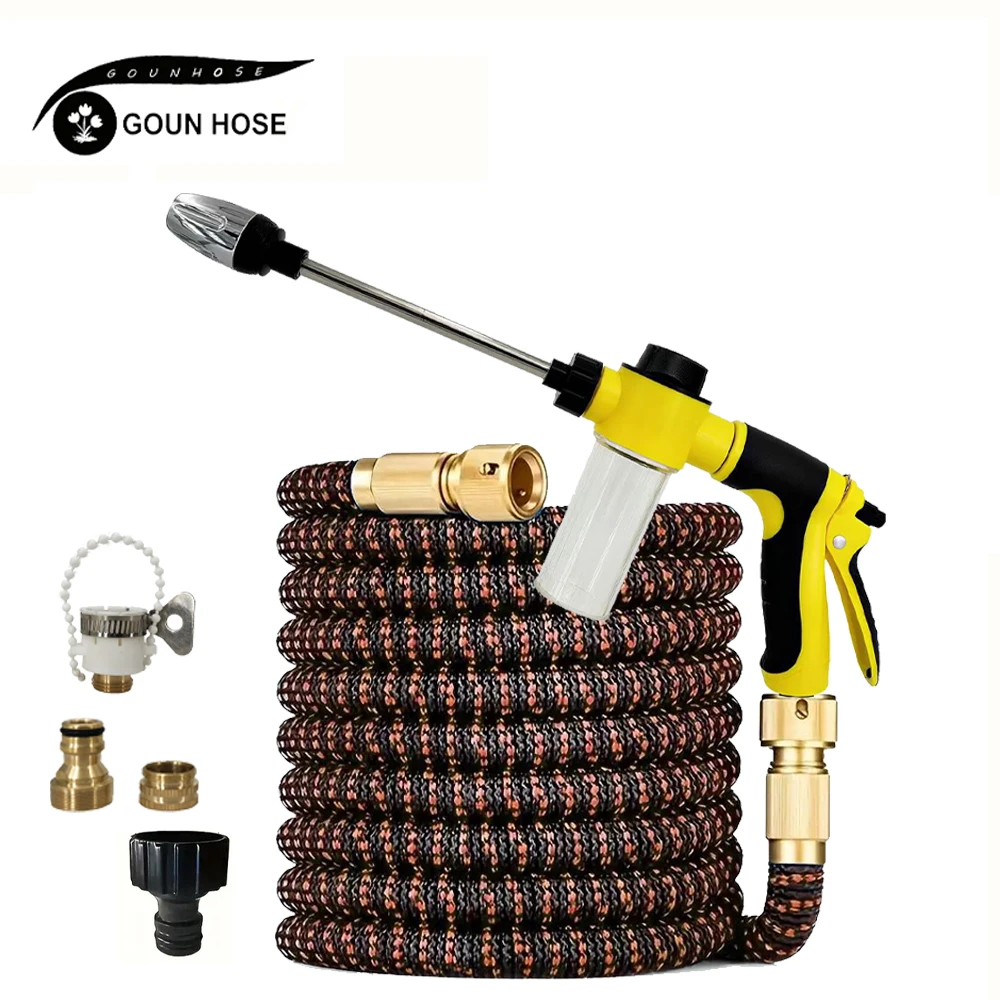 

Garden Watering Hose Water Pipe High-Pressure Car Wash Water Gun Home Telescopic Hose Hose Foam Set Garden Watering Water Gun