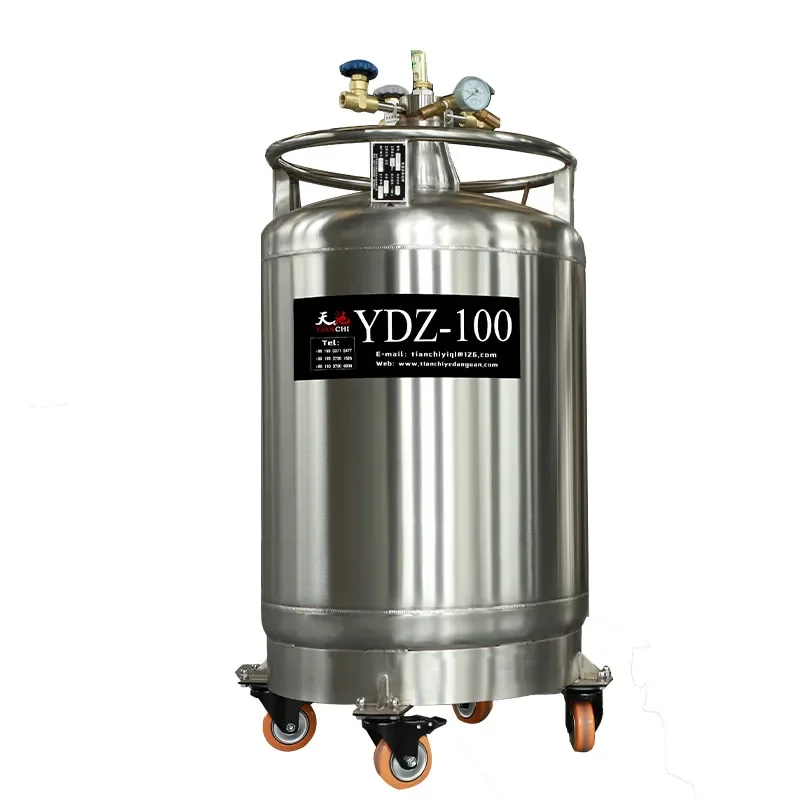 YDZ-100 Self-pressurized Large Liquid Nitrogen Dewar Ln2 Supply Tank Stainless Steel  Pressure 