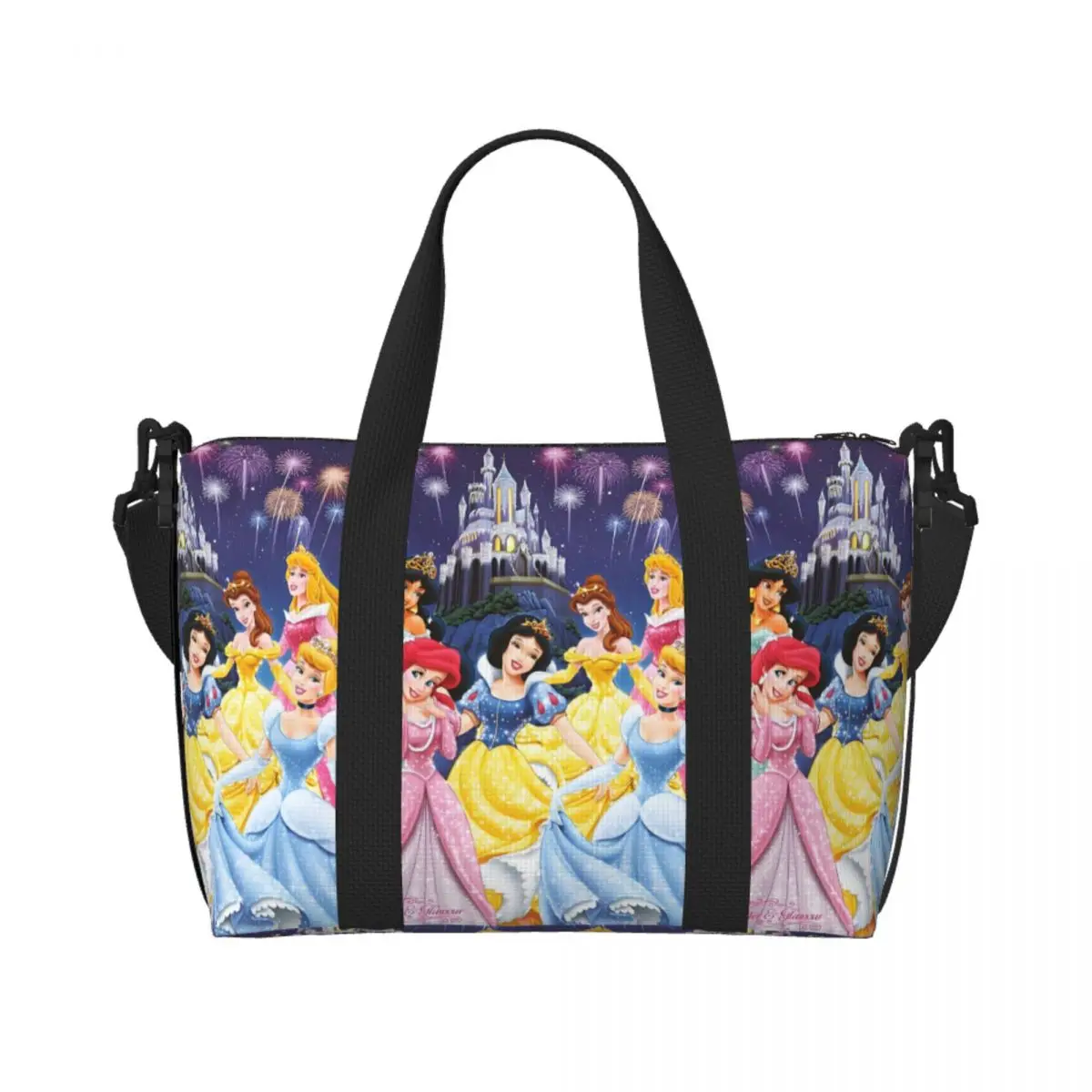 

Custom Large Adorable Princess Tote Bag for Women Cartoon Movie Kawaii Film Shopper Shoulder Gym Beach Travel Bag