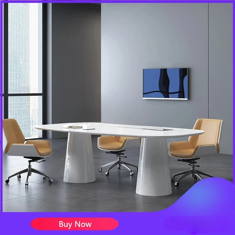 Conference Table for 6 People Simple Modern Discussion Table Office Reception Training Lacquered Conference Table and Chair Set