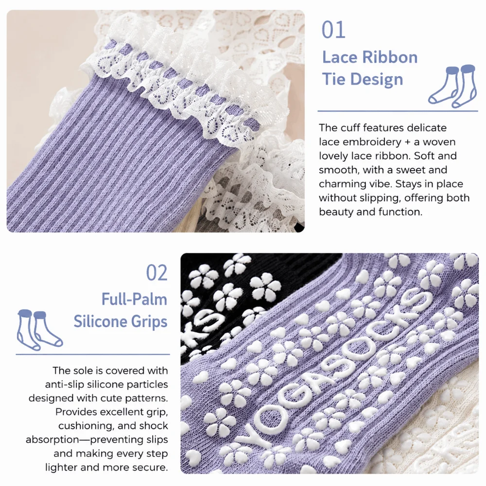 New Cotton Women Yoga Socks Breathable High-elastic Five Finger Socks Silicone Sole Non-Slip Mid Tube Socks for Yoga Dance