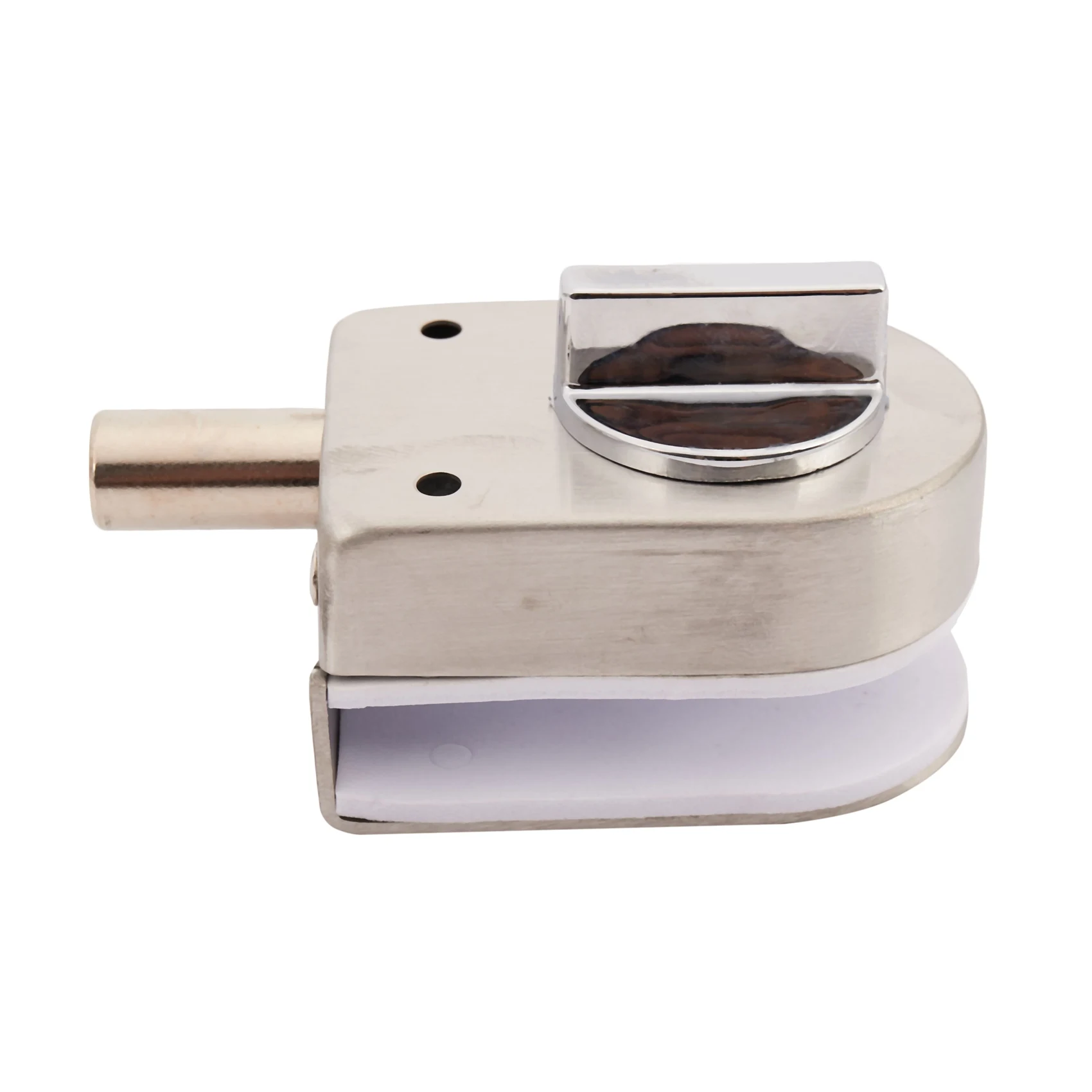 Glass Sliding Door Latch Lock Non-Apertured Stainless Steel Glass Door Lock for Shower Room Bathroom Accessories