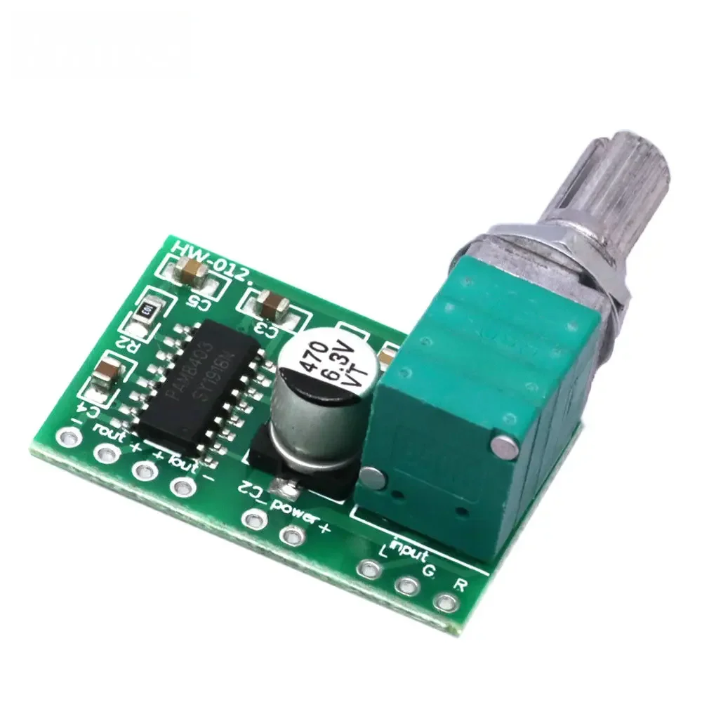 PAM8403 Mini PAM8403 DC 5V 2 Channel USB Digital Audio Amplifier Board Module 2 * 3W Volume Control with Potentionmeter