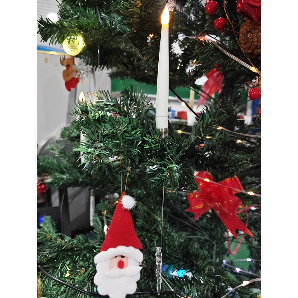 Christmas Candles ,With Crystal Hook Christmas Candle Decor Decor