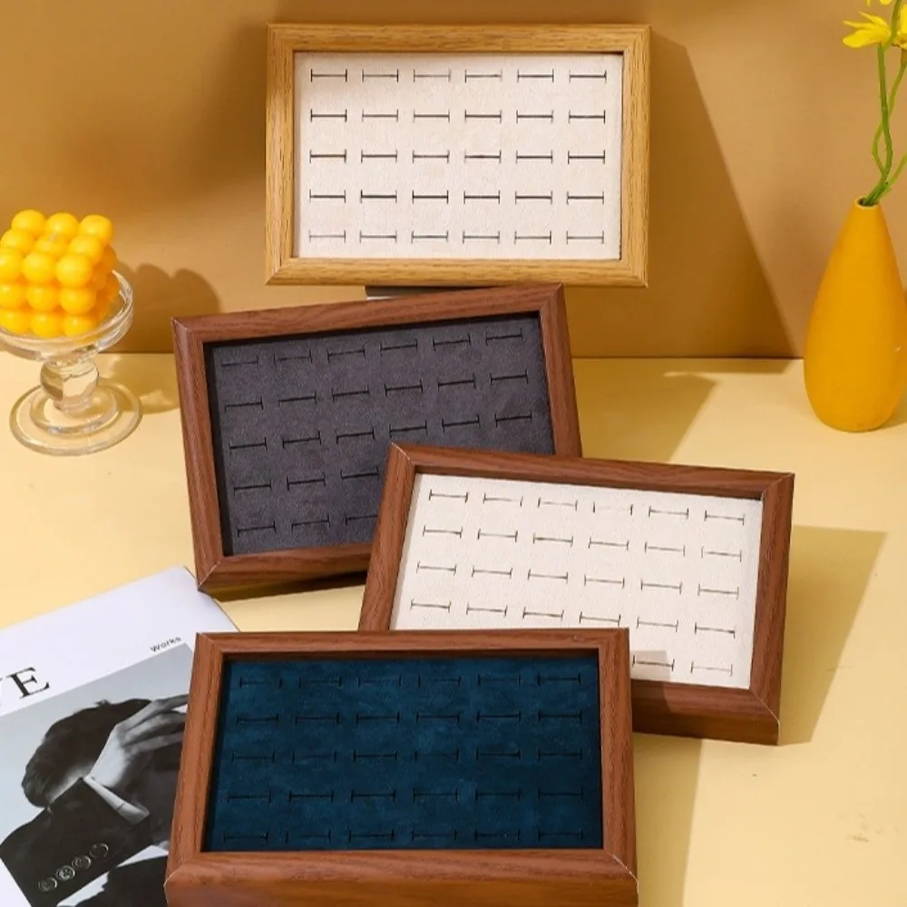 30 Slot Fashion Jewelry Trays Large Capacity Velvet Rings Display Tray Space Saving Wear-resistant Stud Earrings Organizer