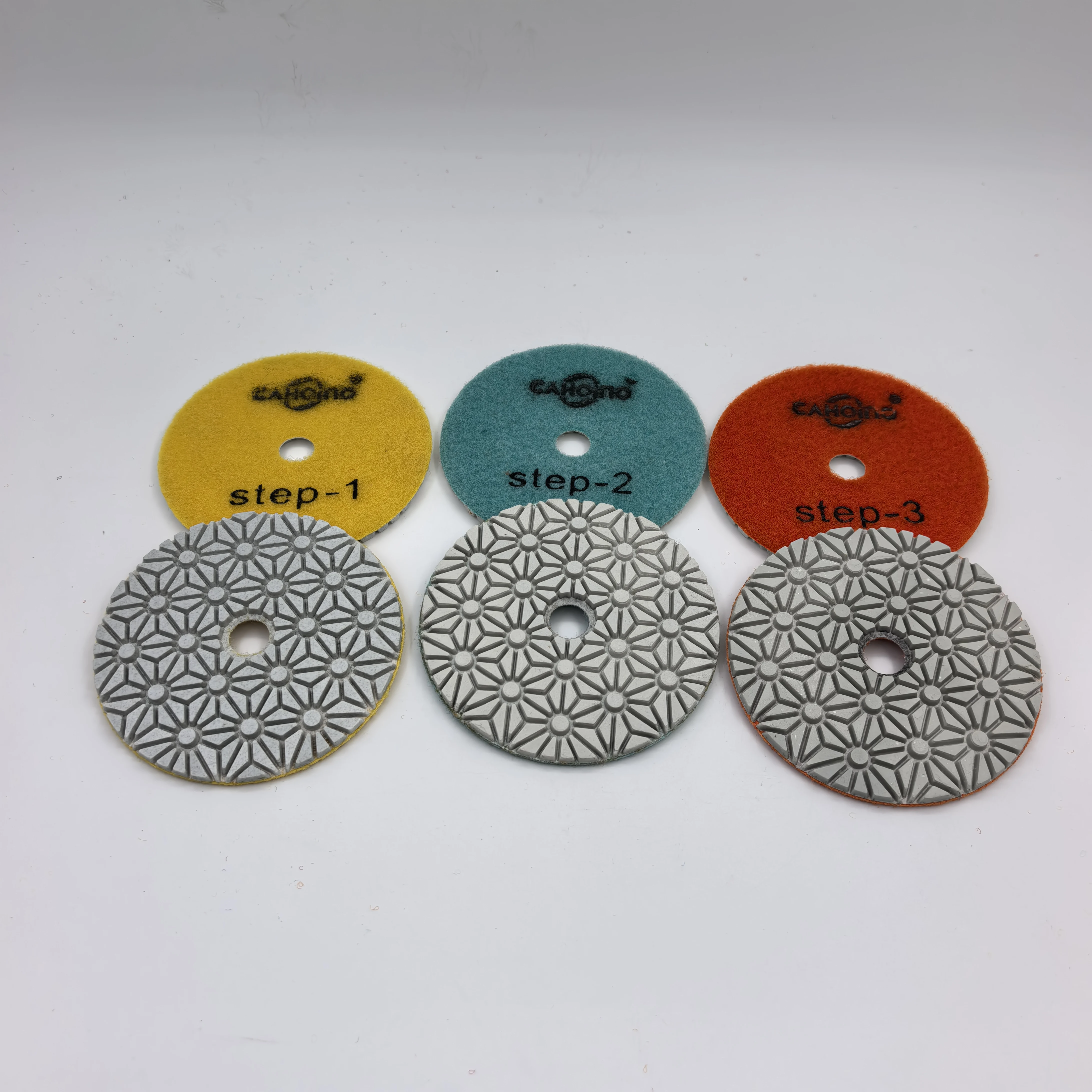 4 Inch 3 Steps Snow Shape Diamond Polishing Pads Tools For Granite Marble Quartz