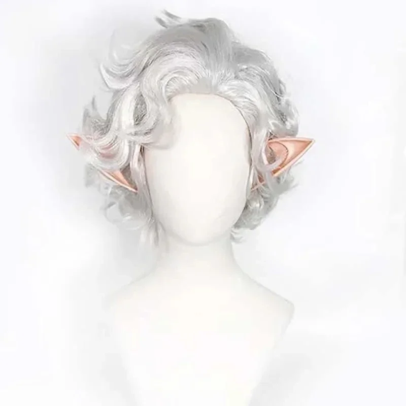 Astarion Cosplay Wig Vampire Cosplay Wig Silver White Hair Baldur's Gate3 Heat Resistant Synthetic Hair Wigs