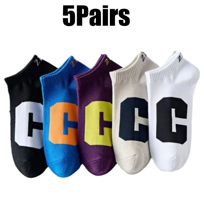 

5 пар летних спортивных носков, сетчатые дышащие тонкие легкие носки с защитой от запаха, весенние спортивные повседневные невидимые носки