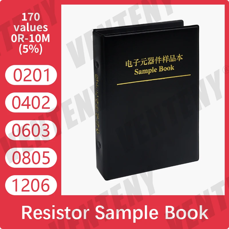 

0402 0603 0805 1206 5% SMD Chip Resistor Sample Book 0R-10M 170 Values SMT Resistance Kit 100R 1K 10K 100K ohm