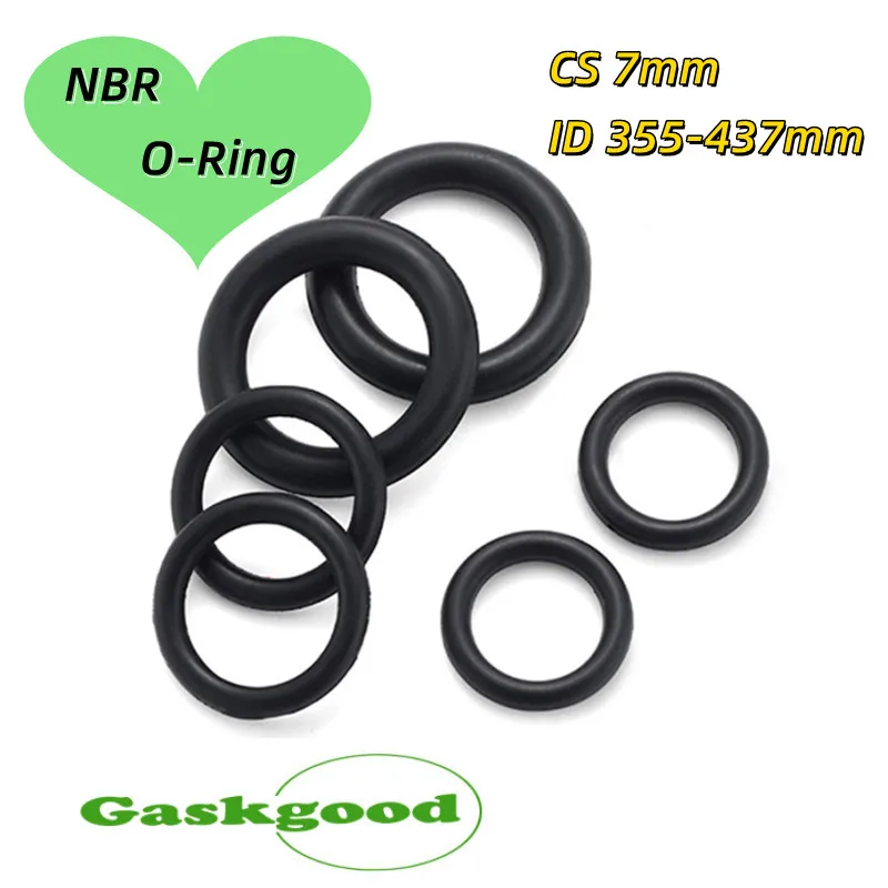 

1Pcs NBR O Ring Gasket CS 7mm ID 350-437mm Automobile Nitrile Rubber Round O Type Corrosion Oil Resistant Seal Washer