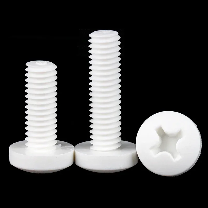 10~50 Pcs Phillips Round Pan Screw Pp Polypropylene Material M2 M2.5 M3 M4 M5 M6 M8 M10 Plastic Insulation Round Screw