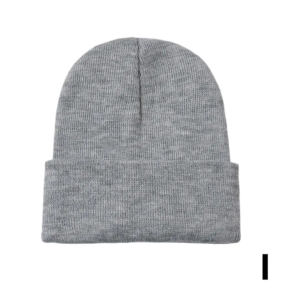 Knitted Hat Men's Autumn Winter Thick Beanie Outdoor Cold-proof Cap Wind-proof Cycling Solid Hoodie Hat Ski Color Warm Fash Q2T2