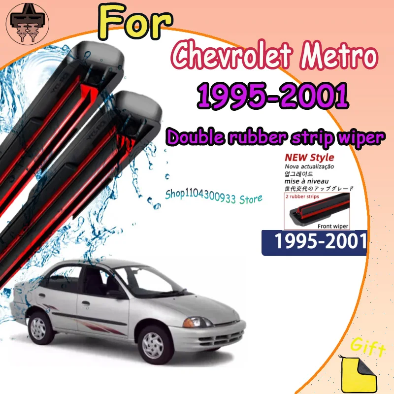 

Front Wiper Blades Car Windscreen Auto Window Accessories For Chevrolet Metro 1995-2001 1996 1997 Compatible Durable Silent