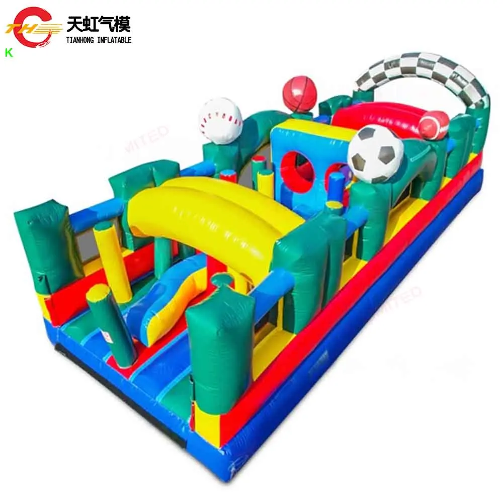

Fast Ship 28ft Inflatable Obstacle Course Bouncer Children Carnival Rental Inflatable Football Obstacle Run with Blower