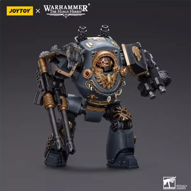 JOYTOY 1/18 Warhammer All Action Figure Horus Space Wolf Contemptor Dreadnought with Gravis Bolt Cannon 24cm Military Model Toys