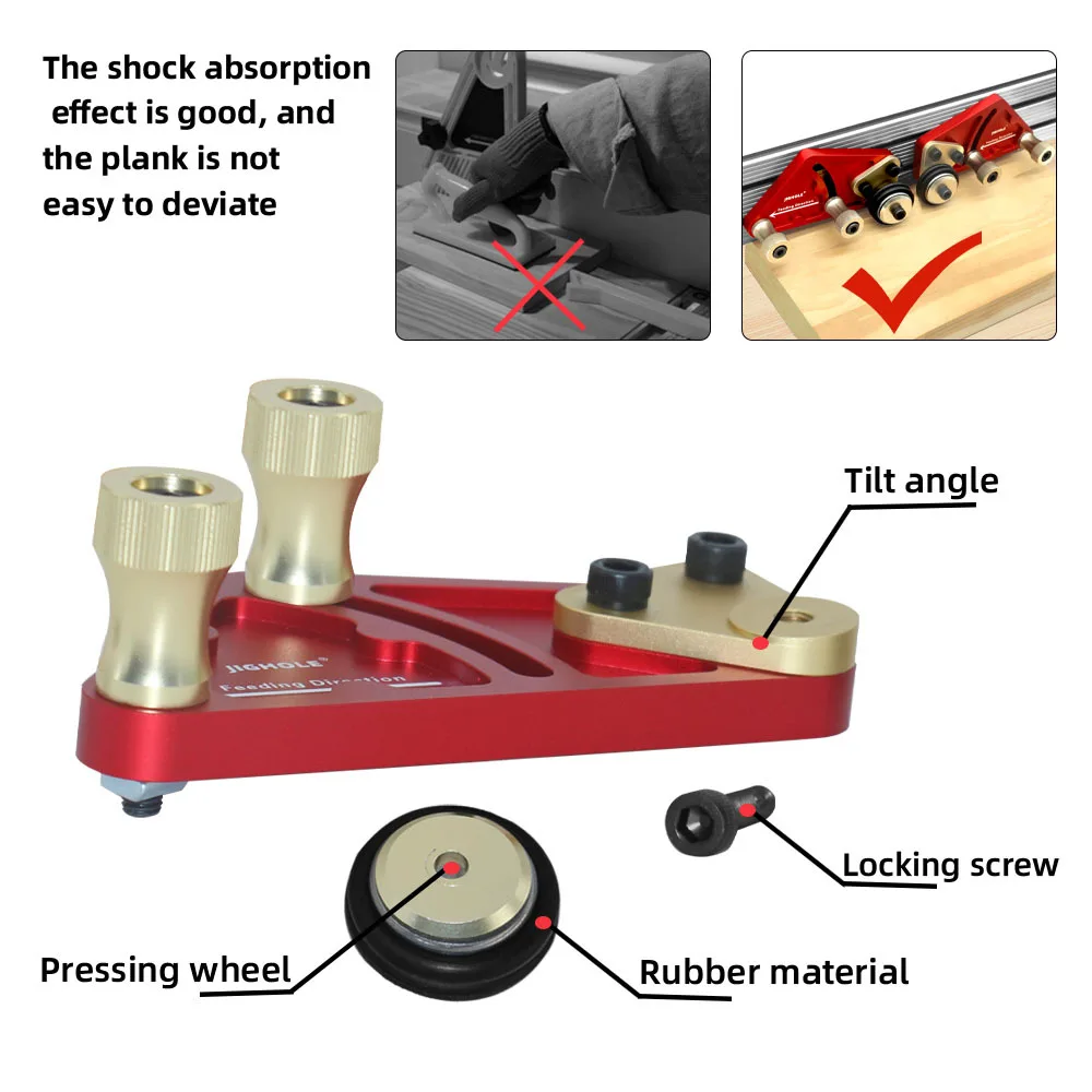 1 쌍의 클리어 컷 정밀 스톡 가이드 목공 톱 테이블 베어링 롤러 피딩 Loc 보드 안전 추진 보조 도구