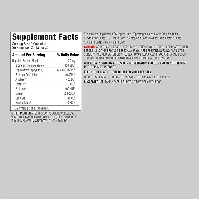 Digestive Enzyme Complex, Supporting Healthy Gastrointestinal Digestion, 60 Capsules
