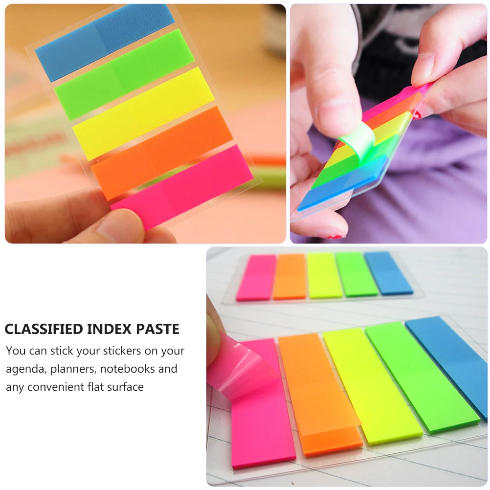 10pc Fluorescent Index Stickers For Books Journals Planners Diaries Schedule Organizer Office Supplies