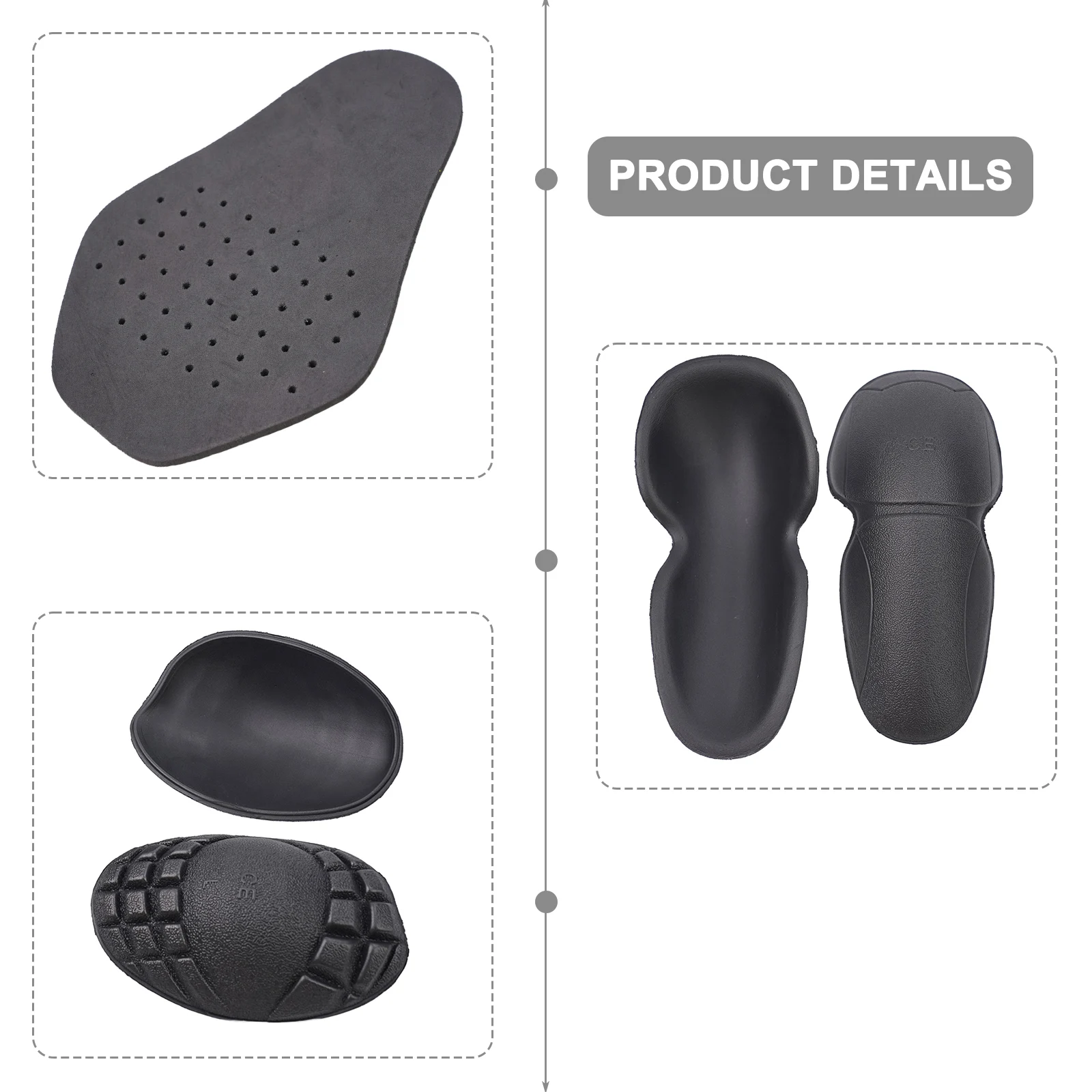 5Pcs Motorcycle Protective Insert Set with EVA Back Elbow Shoulder Armor Designed for Wear Resistance and Shock Absorption