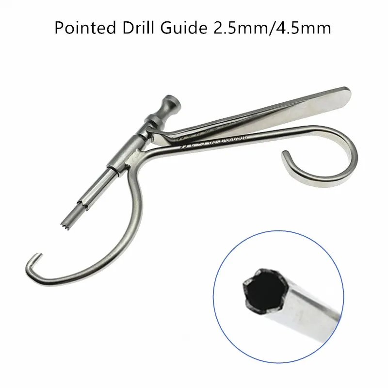 

1PCS 2.5mm/4.5mm Pointed Drill Guide Bone Drill Sleeve C type Guide Drill Orthopedic Instruments
