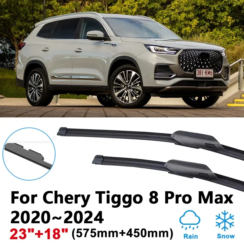 

23"+18" For Chery Tiggo 8 Pro Max Chirey Fownix Tiggo 8 2020 2021 2022 2023 2024 Front Wiper Blades Rubber Brushes Accessories