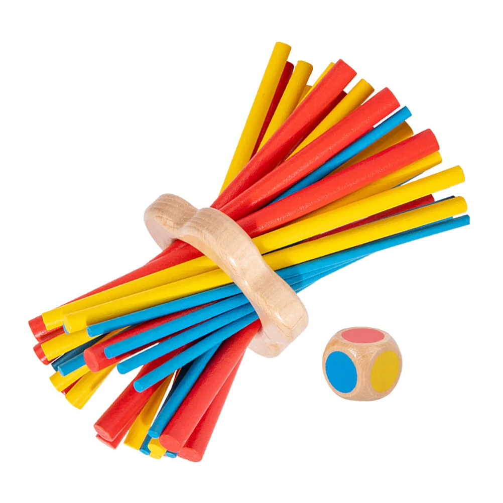 Juego de palos de equilibrio de madera Montessori para niños, juego de mesa familiar interactivo que mejora la coordinación mano-ojo, 1 Juego