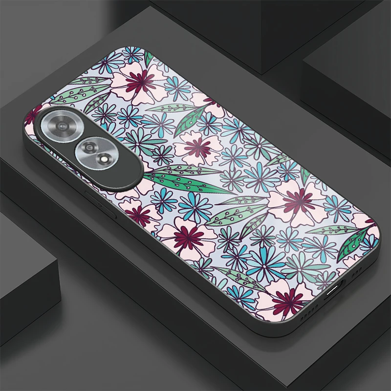 

Противоударный чехол для телефона OPPO A55 A54S A54 A53S A53 A60 4G A73 5G A72 A58 A57S A57 Модный чехол из закаленного стекла с цветочным принтом