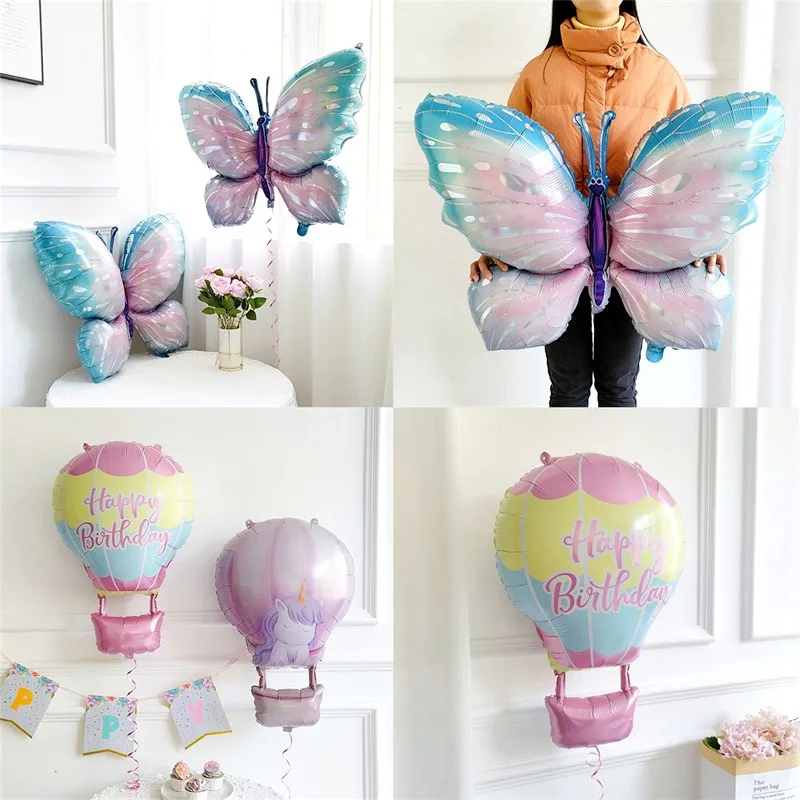 New Large Cartoon Pink Butterfly Aluminum Foil Balloon Outdoor Activities Kid Toy Photo Props Birthday Party Decoration Dropship