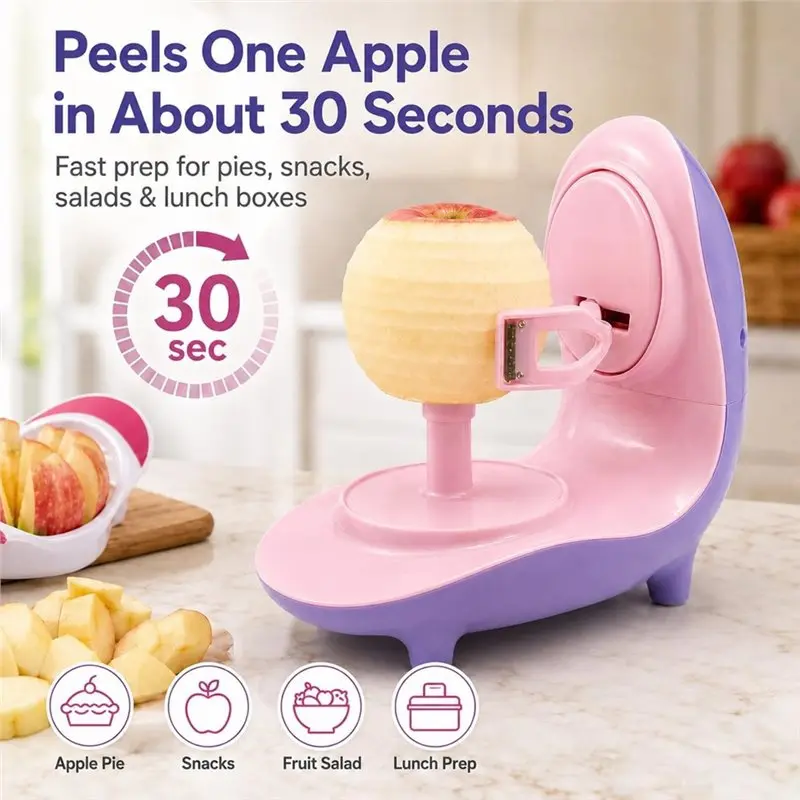 A03F-Electric Peeler Tool With Slicer Corer, USB-C Rechargeable Automatic Peeler Machine, Peels Fast