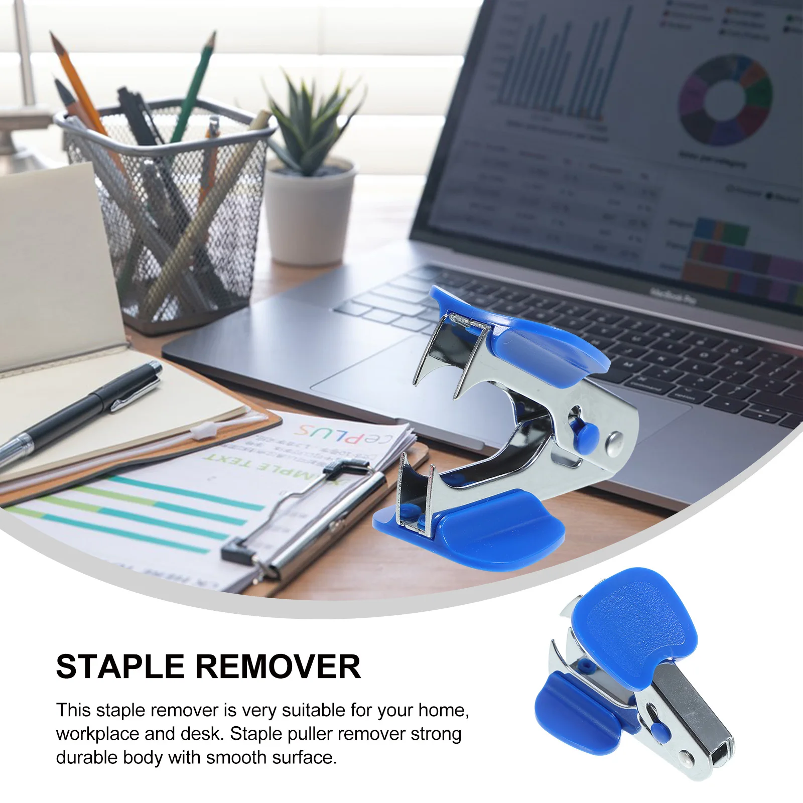

Staple Remover Blue Compact Office Use Nail Puller Stick Lightweight Portable Plastic Steel Materials Durability Guaranteed