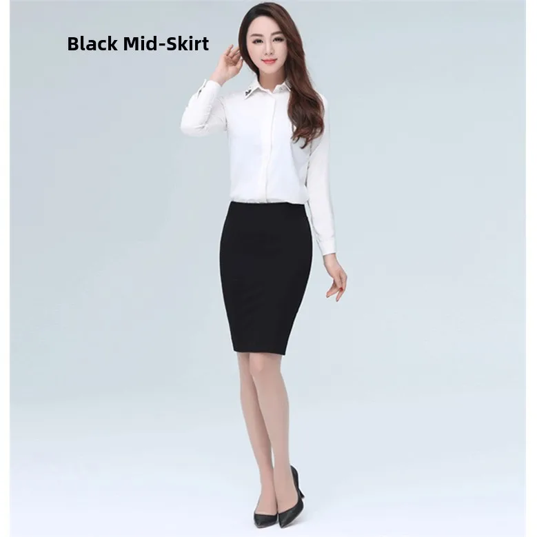 Gonna ort elastica estiva taglie forti Gonna da lavoro professionale Gonna a un passo per donne taglie forti fino a 200 buste in misto cotone