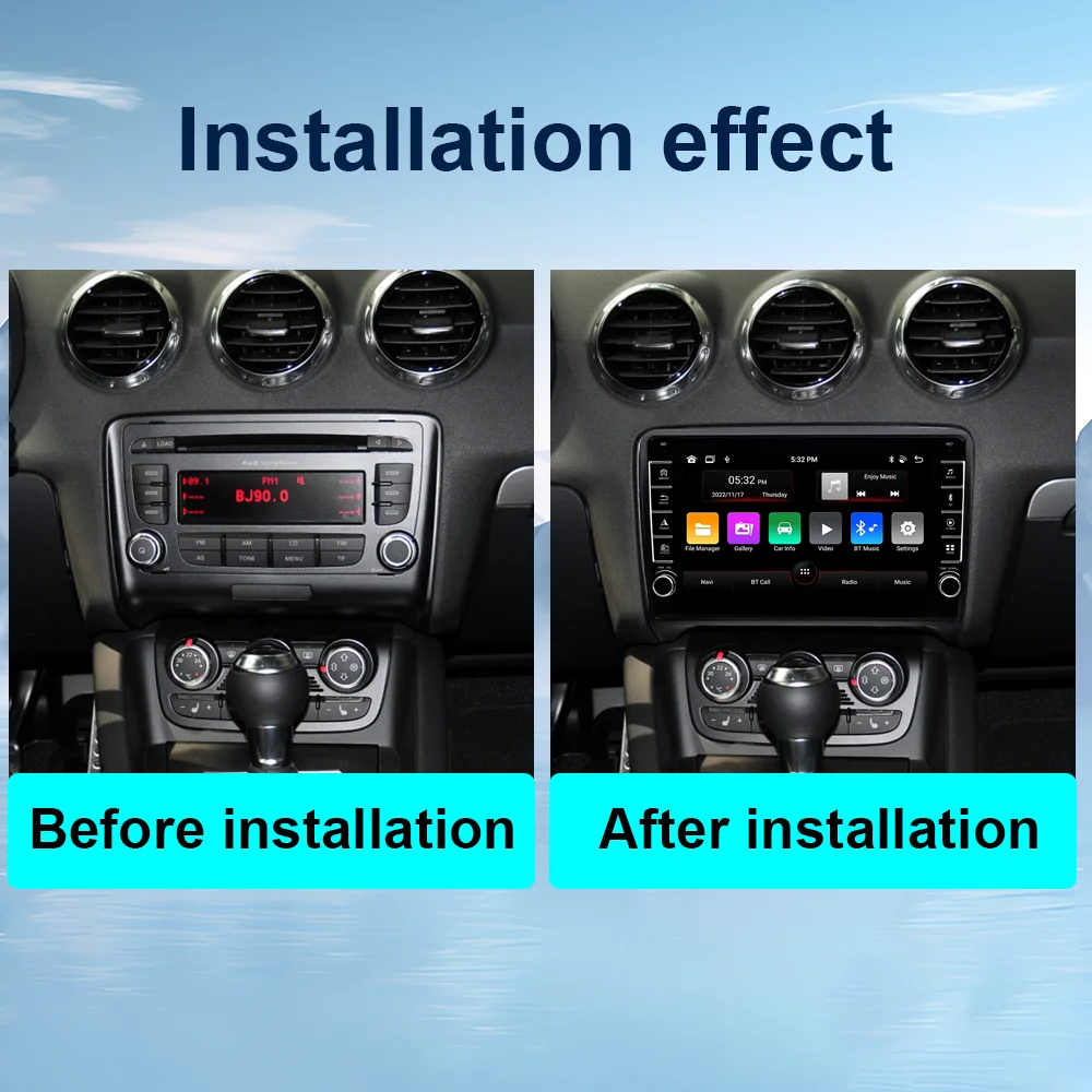 راديو سيارة 8 بوصة 2 Din أندرويد 13 لأودي TT MK2 8J 2006-2014 ستيريو الوسائط المتعددة نظام تحديد المواقع نافي رئيس وحدة Carplay أنظمة ذكية