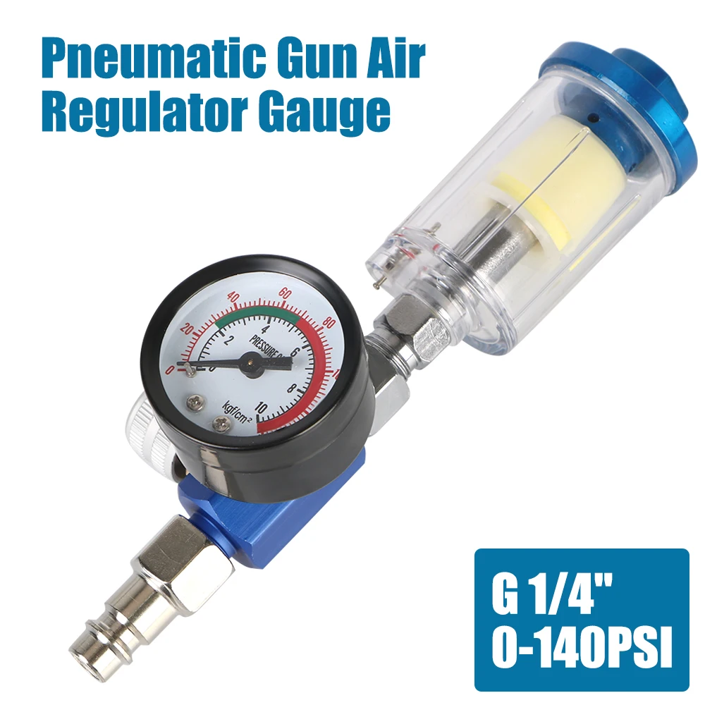 EU Adapter 1/4 "Draad Spuitpistool Luchtregelaar Gauge Pneumatisch Gereedschap Voor Airbrush Olie-Waterafscheider Filter