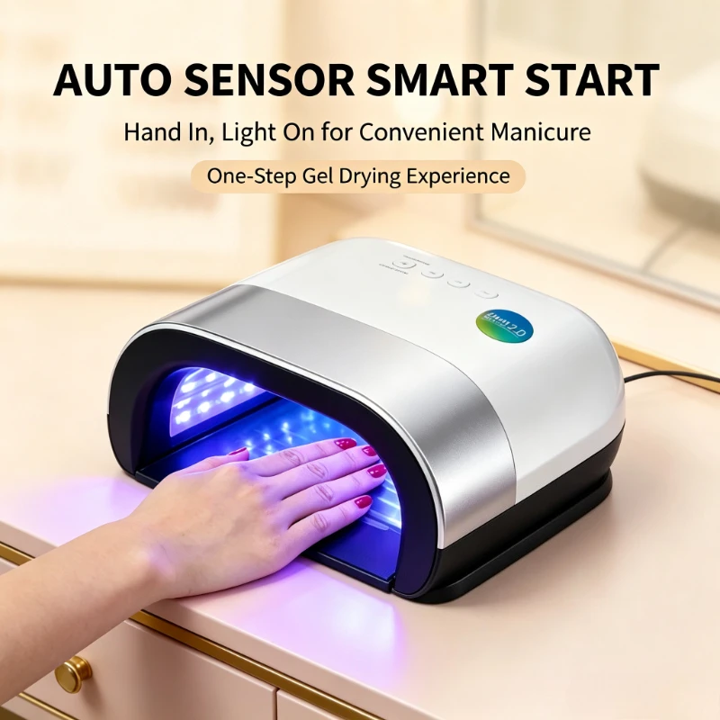Lámpara Secadora de Uñas UV LED Auto-Sensor de 48W, 36 LEDs de Alta Potencia, Secado Rápido de Gel, Equipo Profesional para Manicura, Herramienta de Secado Rápido para Uso en Casa o Salón de Belleza.