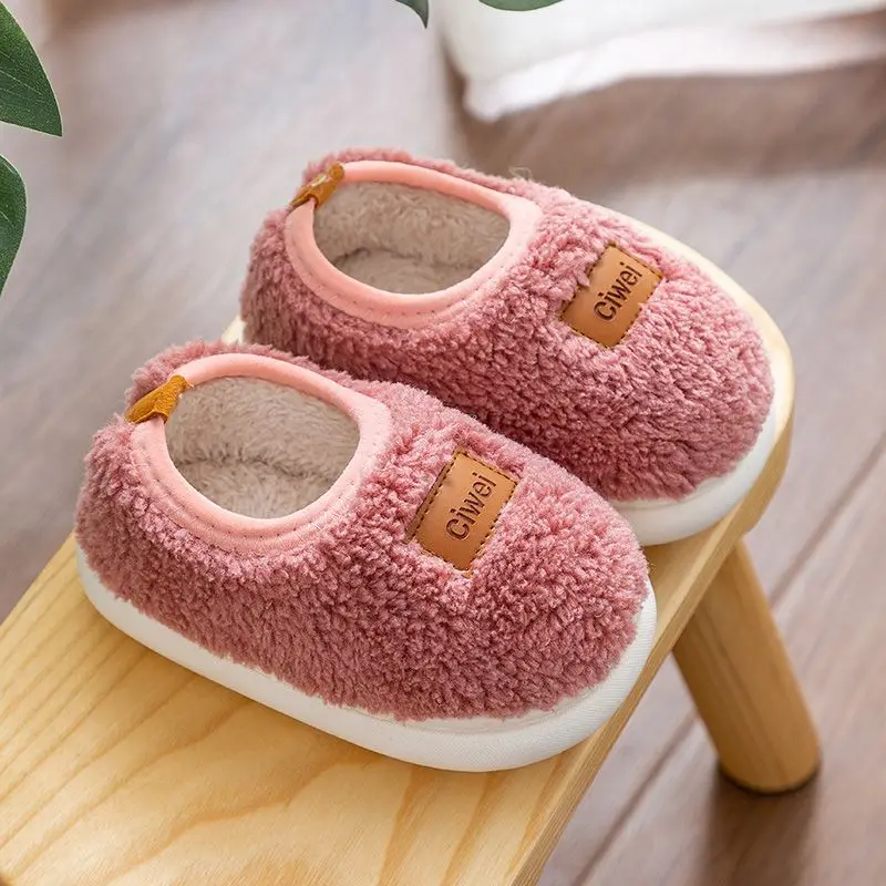 

Kids Cotton Slippers for Girls Indoor Autumn Winter Non Slip Plush Slippers Toddler Warm Furry Indoor Shoes​