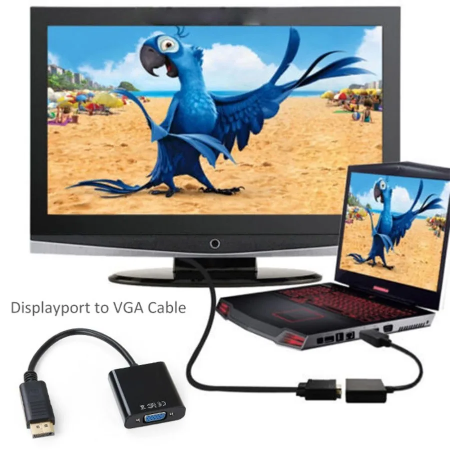 

1080P DisplayPort To VGA Adapter DP Male To VGA Female Converter DP To VGA Cable for PC Computer Laptop HDTV Monitor Projector