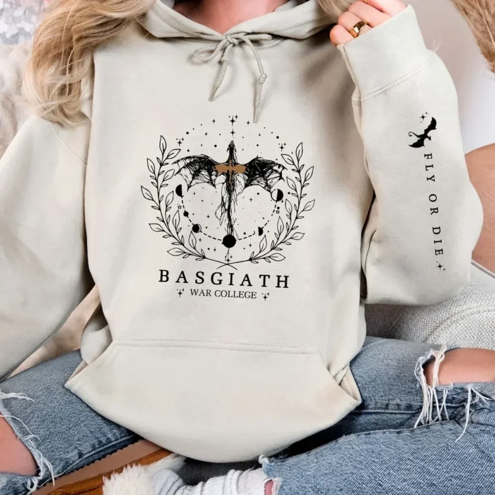 2025 Women's Fall/Winter Hoodie Fourth Wing Sweatshirt Basgiath War College Dragon Knight Hoodie Fantasy Gift unisex Pullover