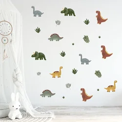 Cartoon Colorful Dinosaurs Wall Stickers for Kids Room Decor Bedroom Background Living Room Decoration Baby Nursery Wall Decals