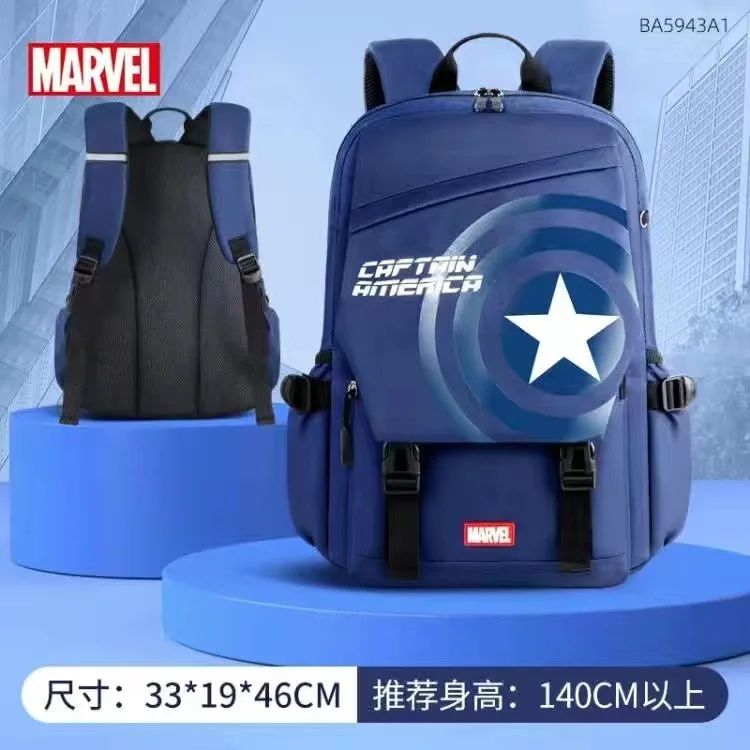 Disney Marvel Elementary School Backpack Multifunctional Wear Resistant Large Capacity Leisure Cartoon Backpacks for 3-6 Grades