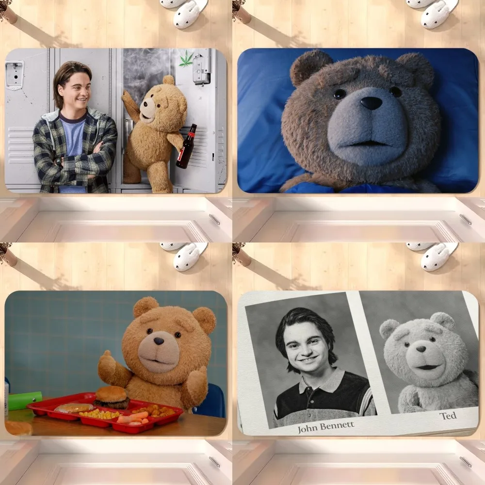 Cartoon Teddy Bear Movie Ted 2024 D Floor Mat Bedroom Kitchen Door Bath Living Room Home House Super Absorbent Foot Non-slip