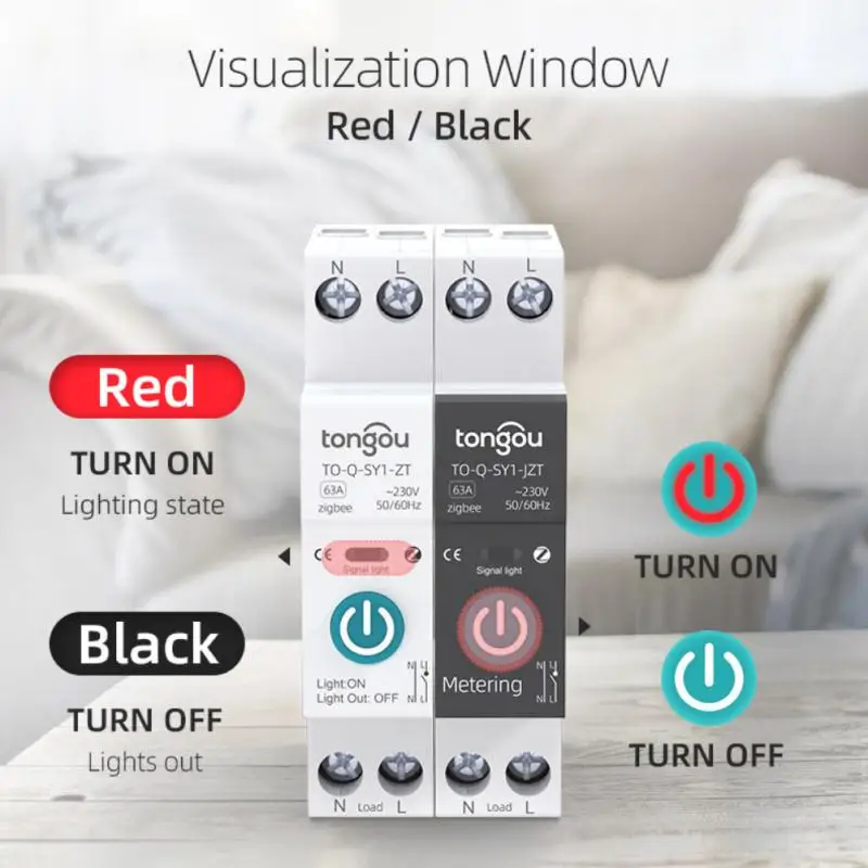 Tuya Smart Home Zigbee Circuit Breaker Din Rail untuk Switch Remote Control Nirkabel Bekerja dengan Alexa Google Home Assistant Yandex
