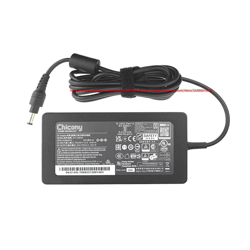 Genuine A17-120P2A A120A057Q Chicony 20V 6A 120W AC Adapter Charger For Intel NUC 13 Pro Kit mini PC Laptop Power Supply 5.5mm