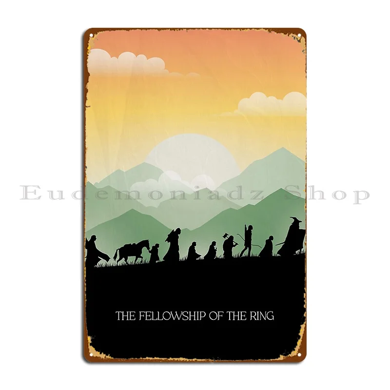 Lord Of The Ring The Fellowship Of The Ring Minimal Poster Metal Signs Vintage Wall Wall Decor Designing Club Tin Sign Poster