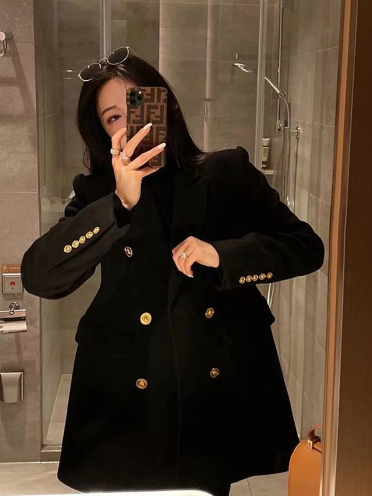 plus Size Women's Pure Color Outerwear Autumn Winter Double Breasted Button up Casual Comfortable Fit Professional Style Suit