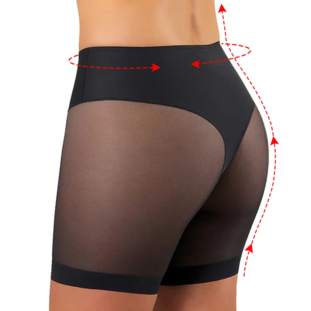 Damen-Schlankheitsunterwäsche mit hoher Taille, Bauchkontrolle, Mesh-Unterwäsche, Shapewear, Po-Lifter-Shorts, Körperformer
