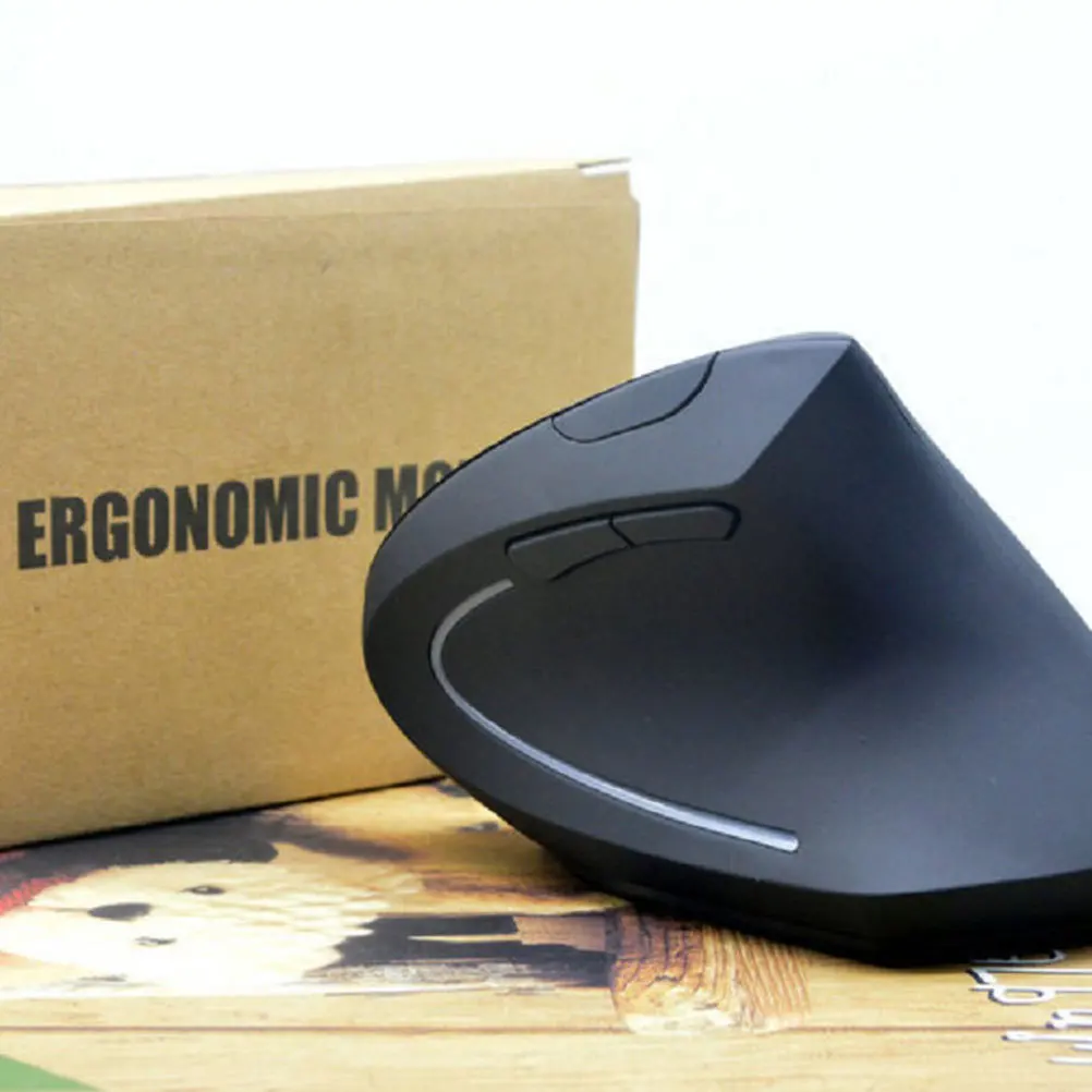 

Wireless Mouse Vertical Ergonomic Comfortable Black Longtime Use Wrist Protection Premium Quality