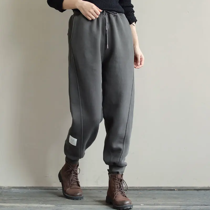 

Autumn Winter Loose Woman Trousers Cotton Drawstring Sports Pants for Women Baggy Korean Fashion Sweatpants Chic and Elegant New