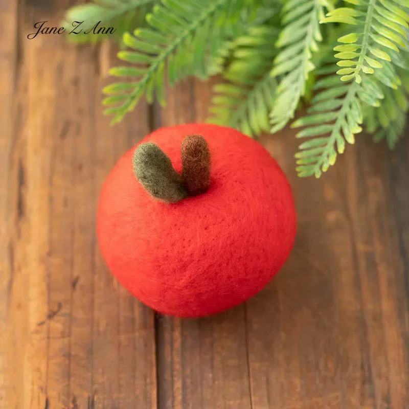 Christmas red headband+apple fruit newborn baby bow hair accessories photography studio photo matching,scene  props